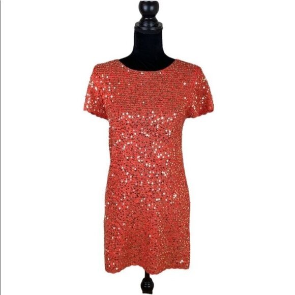 MANOUSH ANTHROPOLOGIE HANDMADE CROCHET SEQUIN MINI DRESS - Picture 1 of 10
